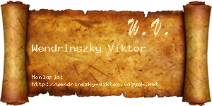 Wendrinszky Viktor névjegykártya